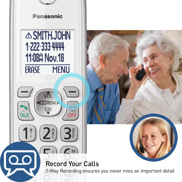 Panasonic KX-TGD83x Series DECT 6.0 Corded Cordless Phone with Answering Machine