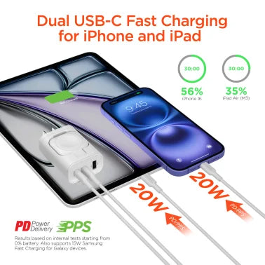 HyperGear® SpeedBoost 43-Watt 3-Port USB Wall Charger with Built-in Apple Watch® Charger