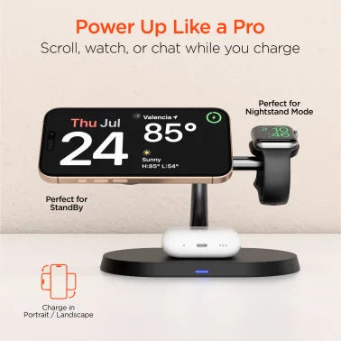 HyperGear® MaxCharge Pro 3-in-1 Wireless Charging Stand