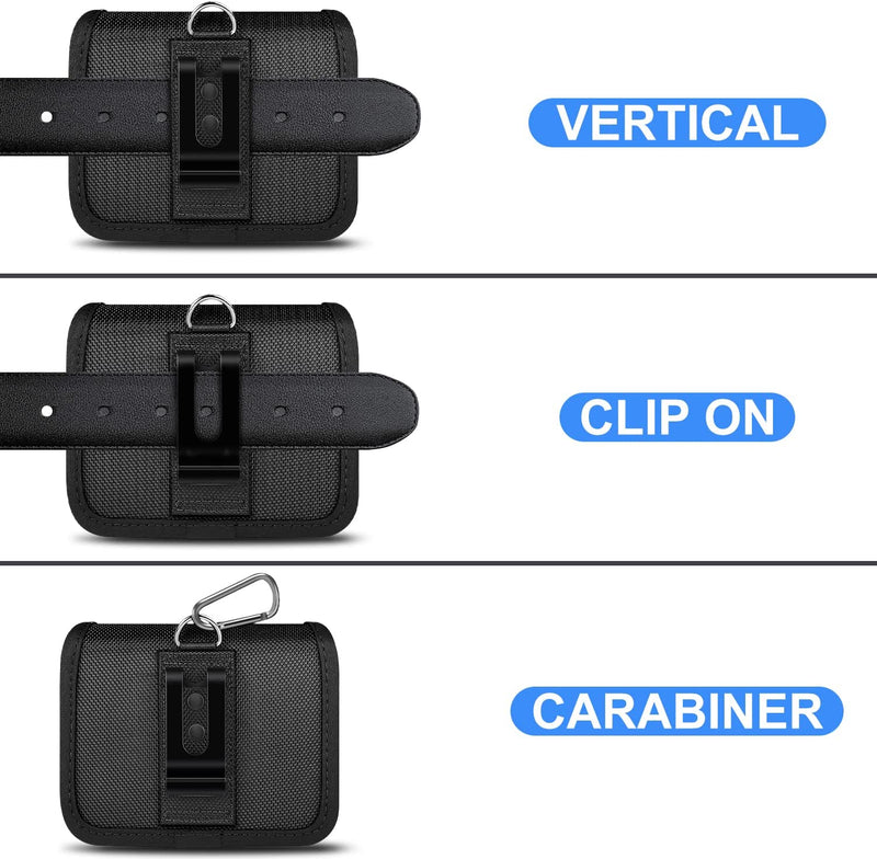 Universal Horizontal Nylon Cell Phone Holster Case with Belt Clip for Mobile Phone - Small