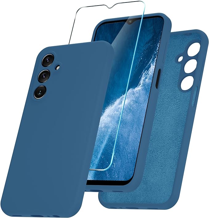 YENAPOON Galaxy A15 5G Case, Silicone Phone Case with 1 Screen Protector,  Full Body Slim Cover