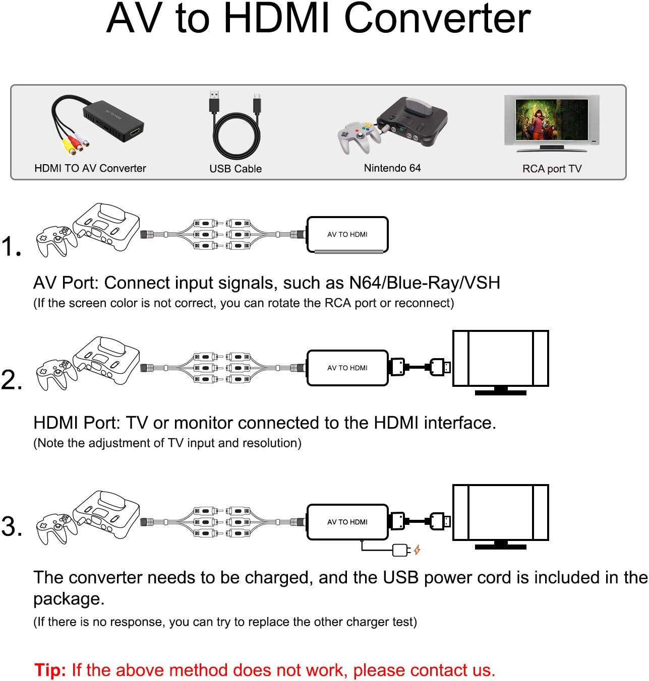 Composite Video (RCA) to HDMI Adapter