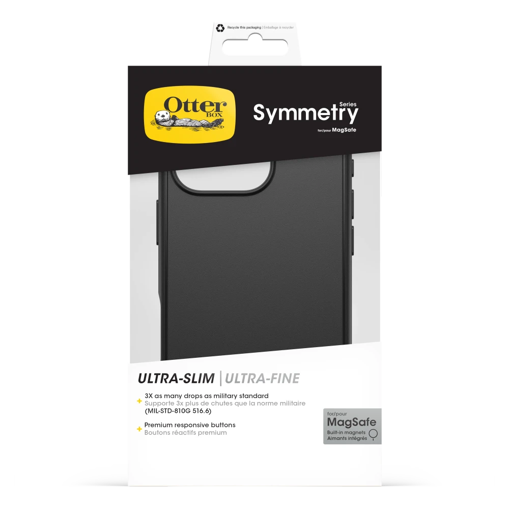 OtterBox - Symmetry Clear MagSafe Case for Apple iPhone 16 Pro Max - Black