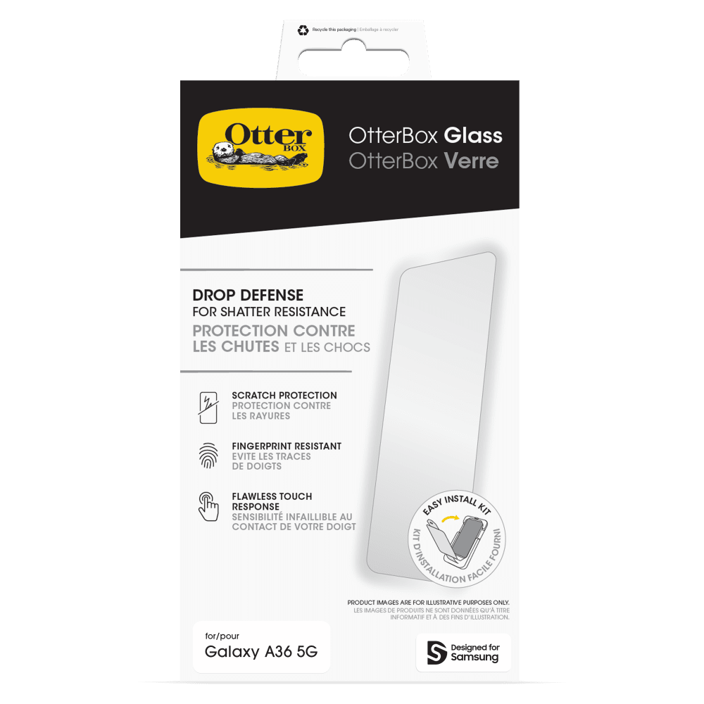 OtterBox - Glass Screen Protector for Samsung Galaxy A36 5G - Clear