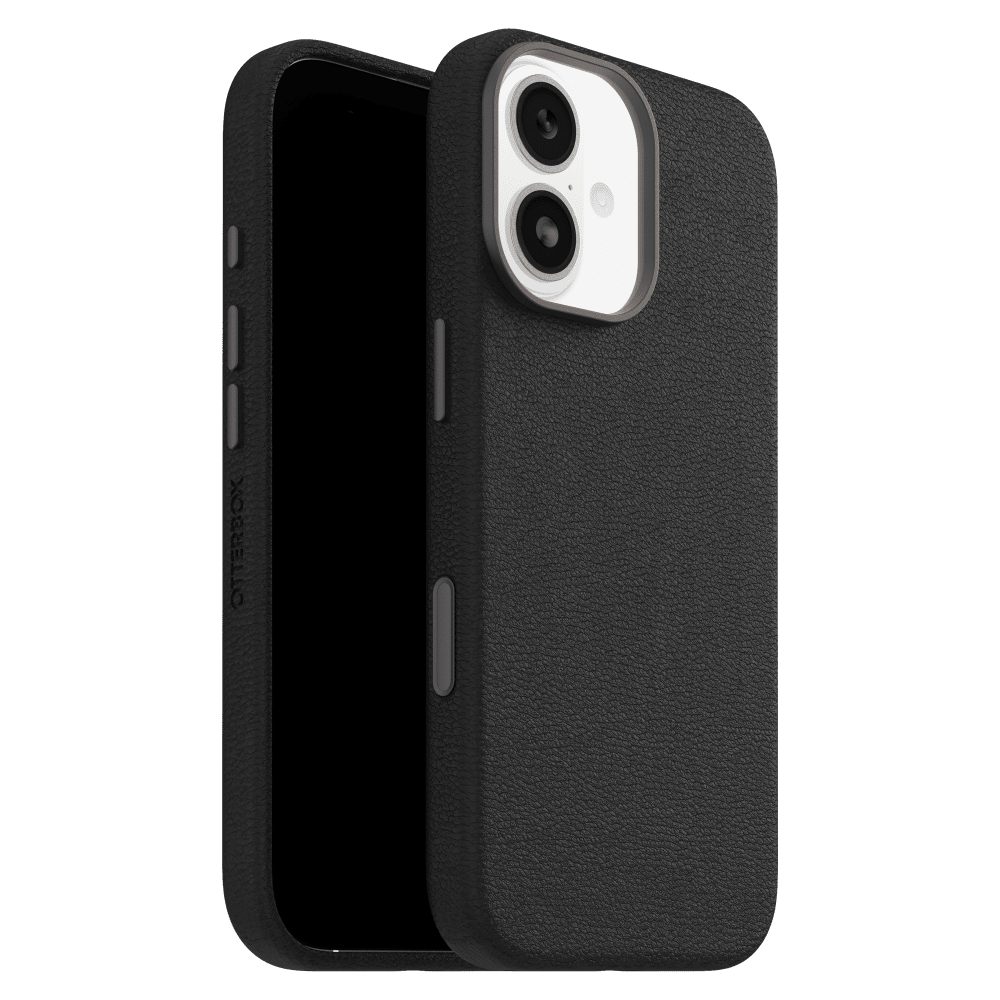 OtterBox - Symmetry Cactus Leather MagSafe Case with Camera Control for Apple iPhone 17 - Noir Ash