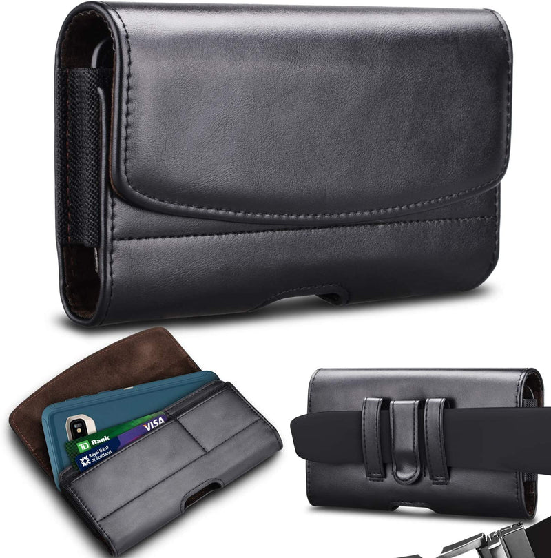 Universal Leather Cell Phone Holster Case with Belt Clip for Mobile Phone - XXL