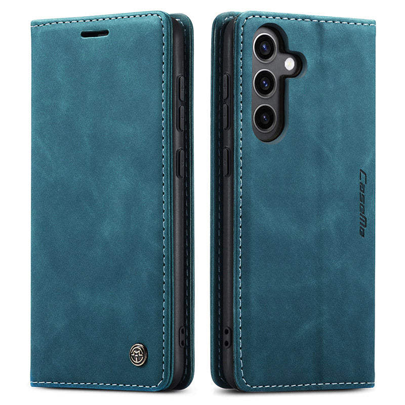 CaseMe-013 TPU Business Style Vintage Matte Horizontal Flap Leather Case for Samsung Galaxy S24 Series