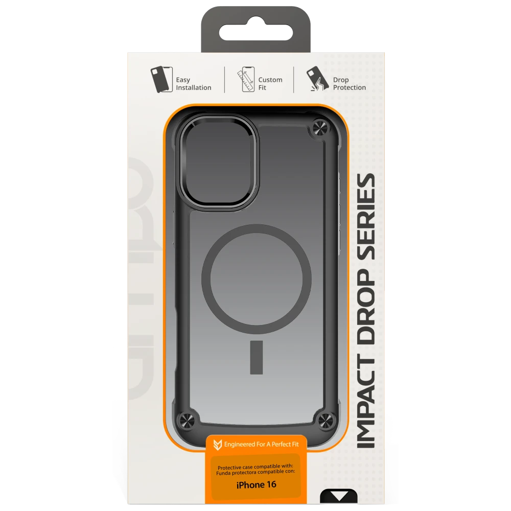 AMPD - TPU / Acrylic Bumper MagSafe Case for Apple iPhone 16 - Black