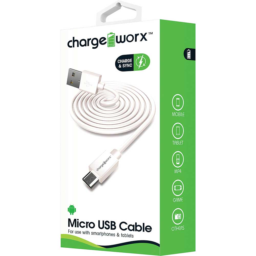 Chargeworx 3ft Micro USB Sync & Charge Cable