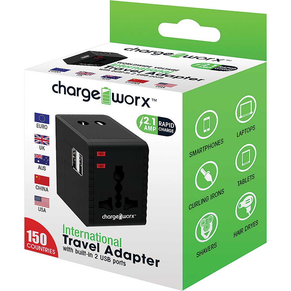 Chargeworx Dual USB International Travel Adapter