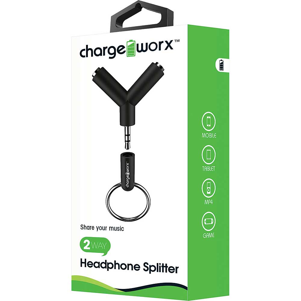 Chargeworx 2-Way Headphone Splitter