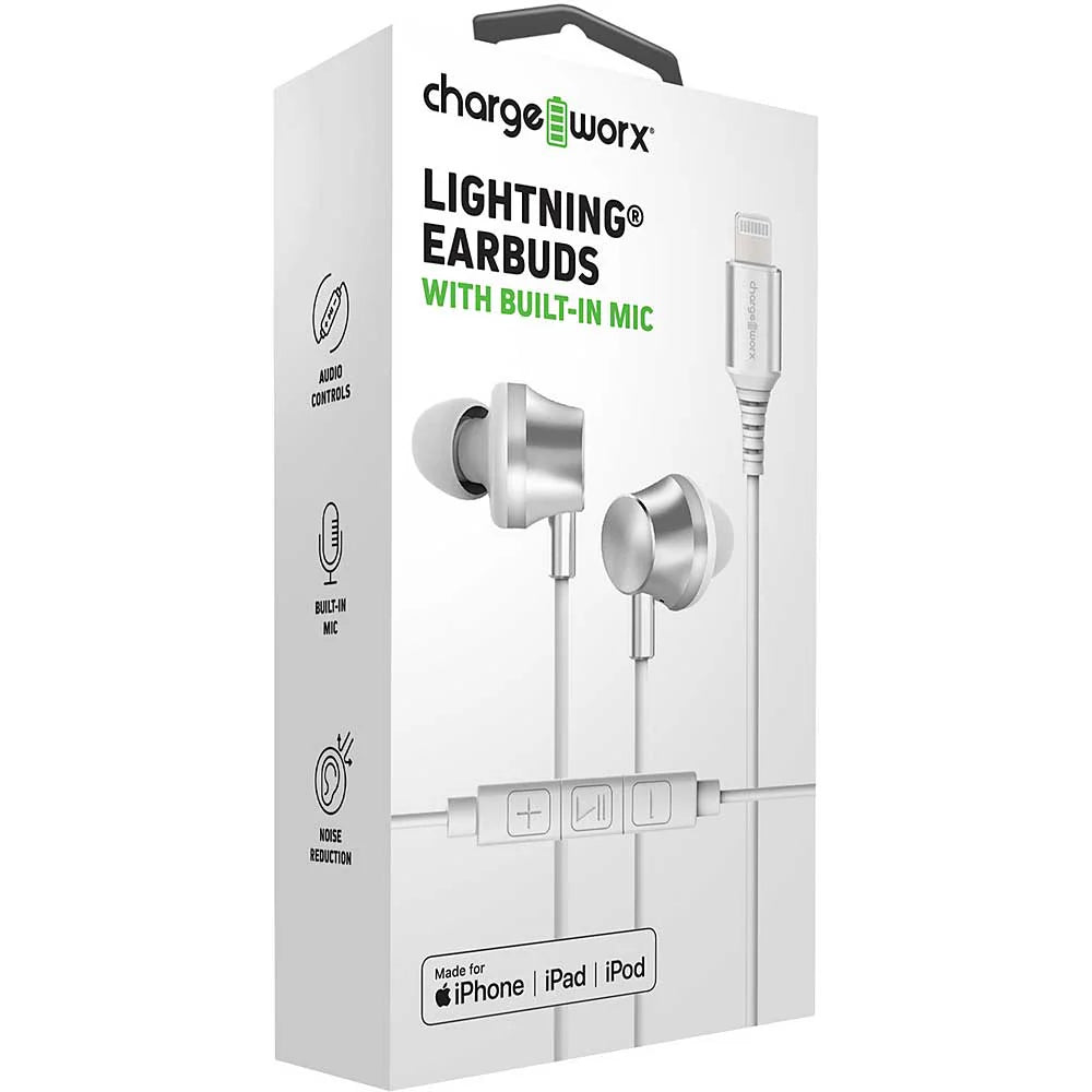 Chargeworx Lightning Earbuds with Built in Mic