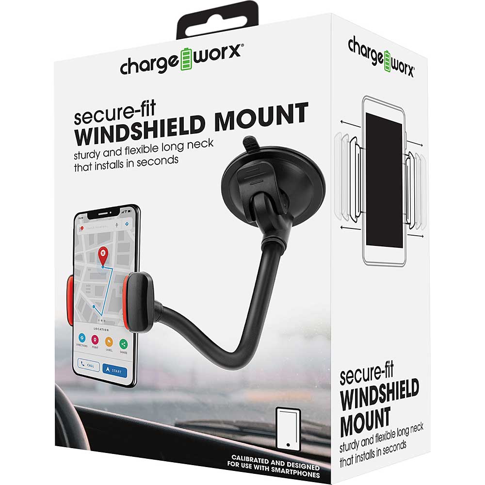 Chargeworx Secure-Fit Windshield Mount w/ Flexible 14” Neck