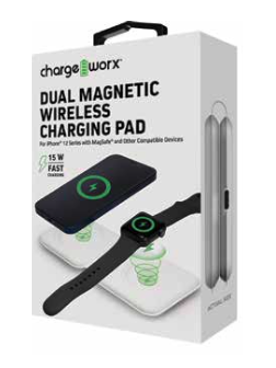 Chargeworx Dual Magnetic Wireless Charging Pad
