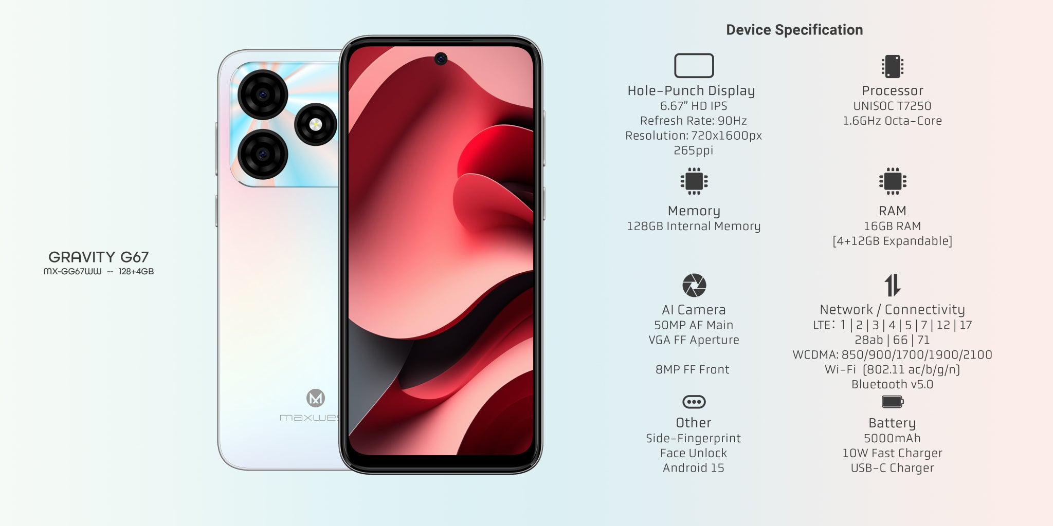 Maxwest Gravity G67 128GB Smart Phone