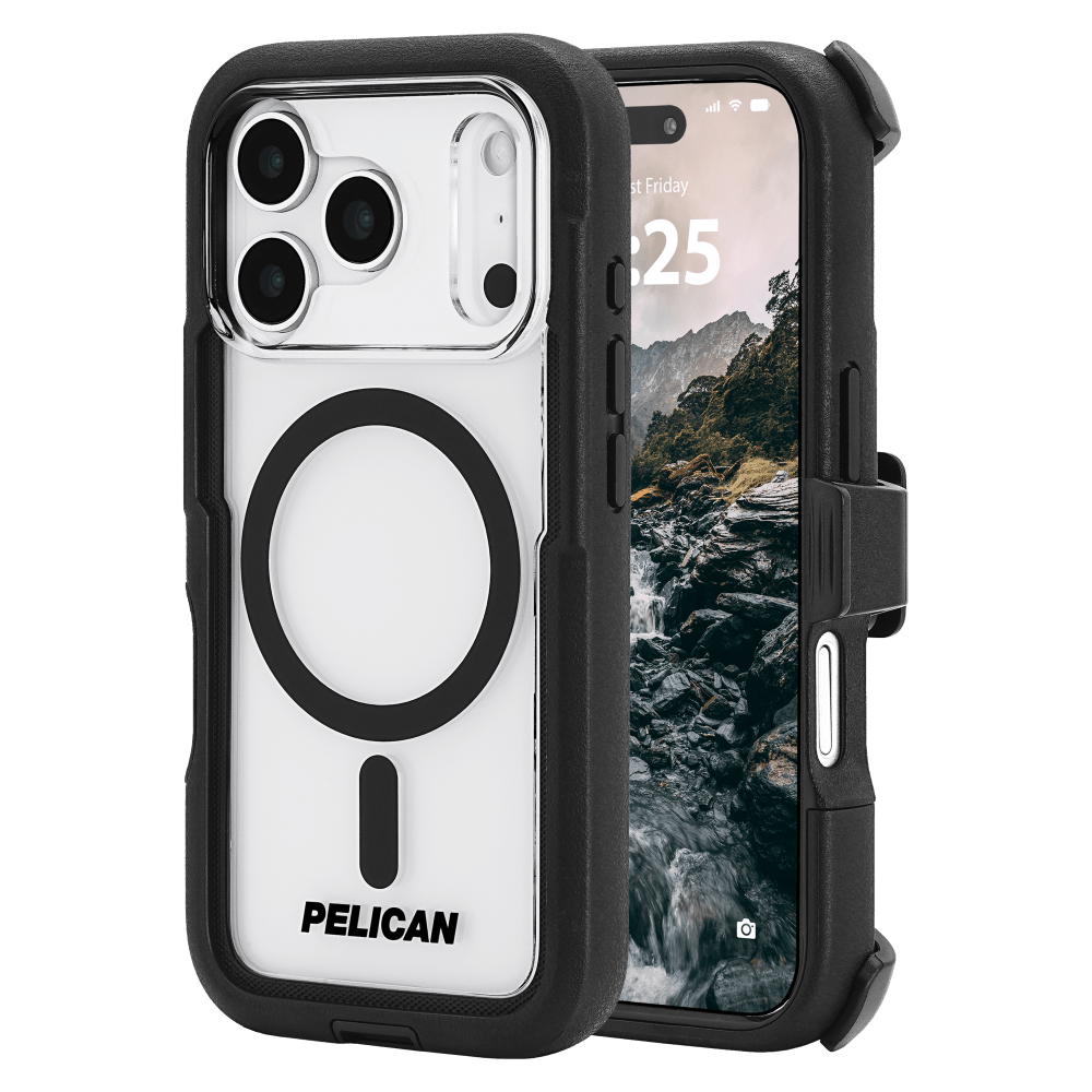 Pelican - Voyager MagSafe Case with Holster for Apple iPhone 17 Pro Max - Black and Clear