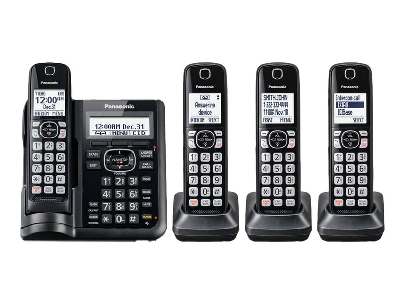 Panasonic Expandable Cordless Phone with Call Block & Answering Machine (4 Handsets)