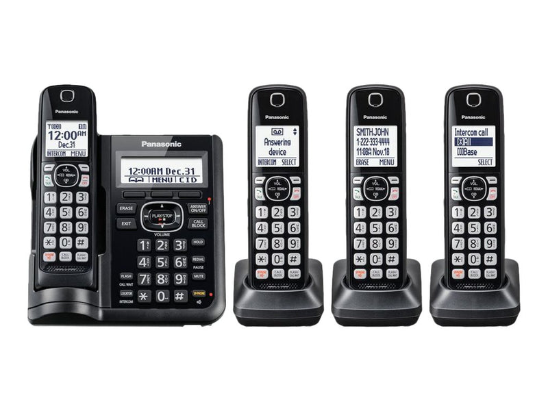 Panasonic Expandable Cordless Phone with Call Block & Answering Machine (4 Handsets)