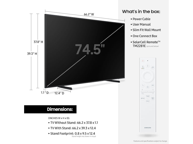 Samsung The Frame LS03B 75" Class 4K UHD Smart QLED TV (2023)