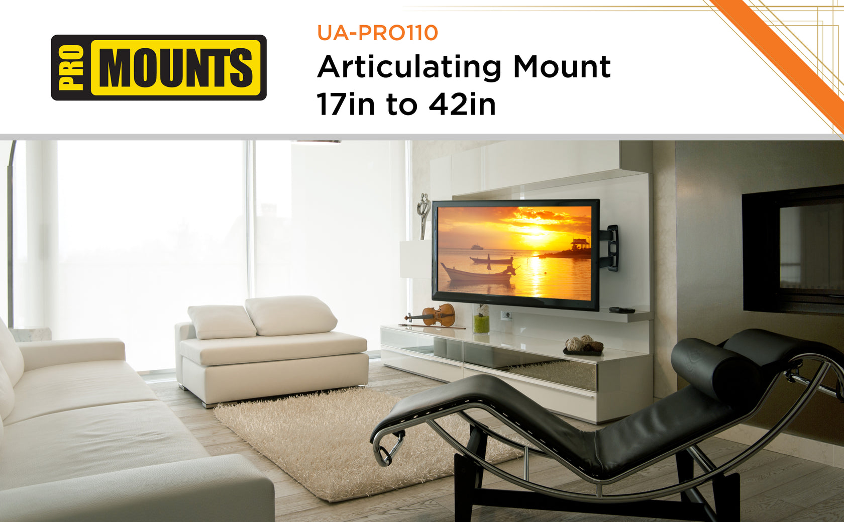 Promounts UA-PRO110 17-Inch to 44-Inch Small Articulating TV Wall Mount