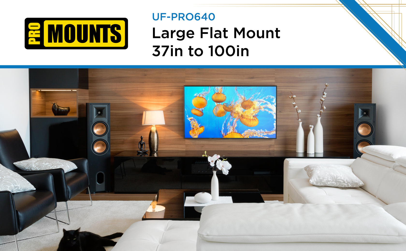 Promounts UF-PRO640 37-inch to 100-Inch Extra-Large Flat TV Wall Mount