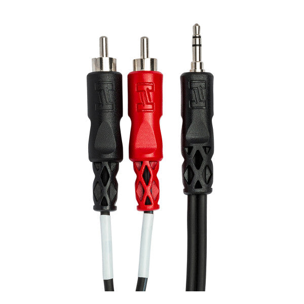 Hosa Technology Stereo Mini 3.5mm Male to 2 RCA Male Y-Cable (3FT)