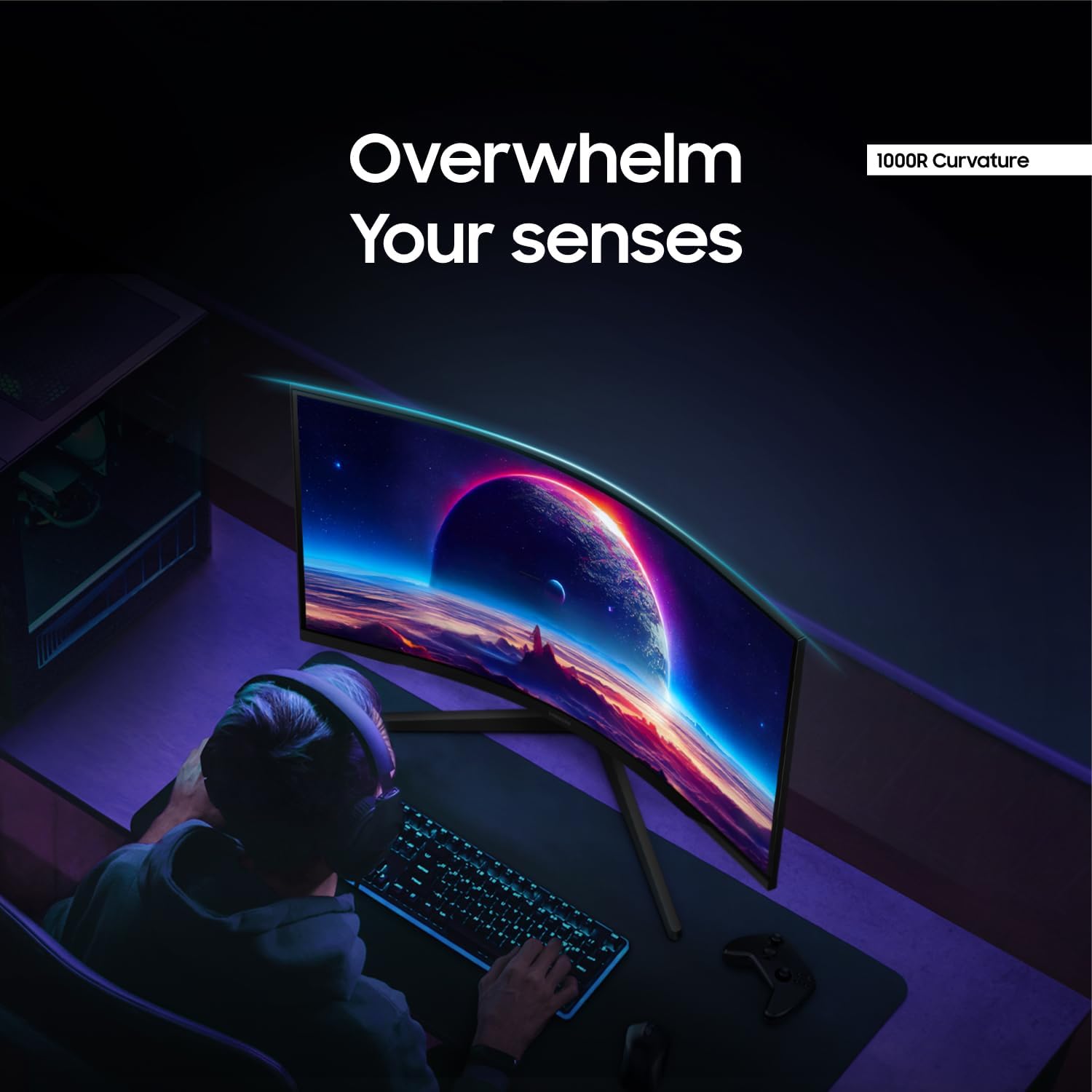 Samsung 32-Inch Odyssey G5 QHD Gaming Monitor with 1000R Curved Screen