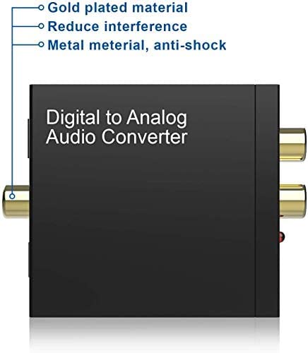 DAC 192KHz Digital to Analog Audio Converter Adapter (Optical to RCA/3.5mm)