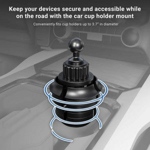 Arkon - Slim-Grip Tablet Holder w/ Double Robust Car Cup Mount | Fits Tablets From 7" to 18.4"