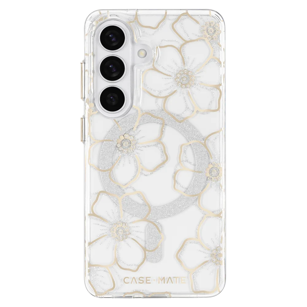Case-Mate - Floral Gems Case with Magnet for Samsung Galaxy S26 - Gold