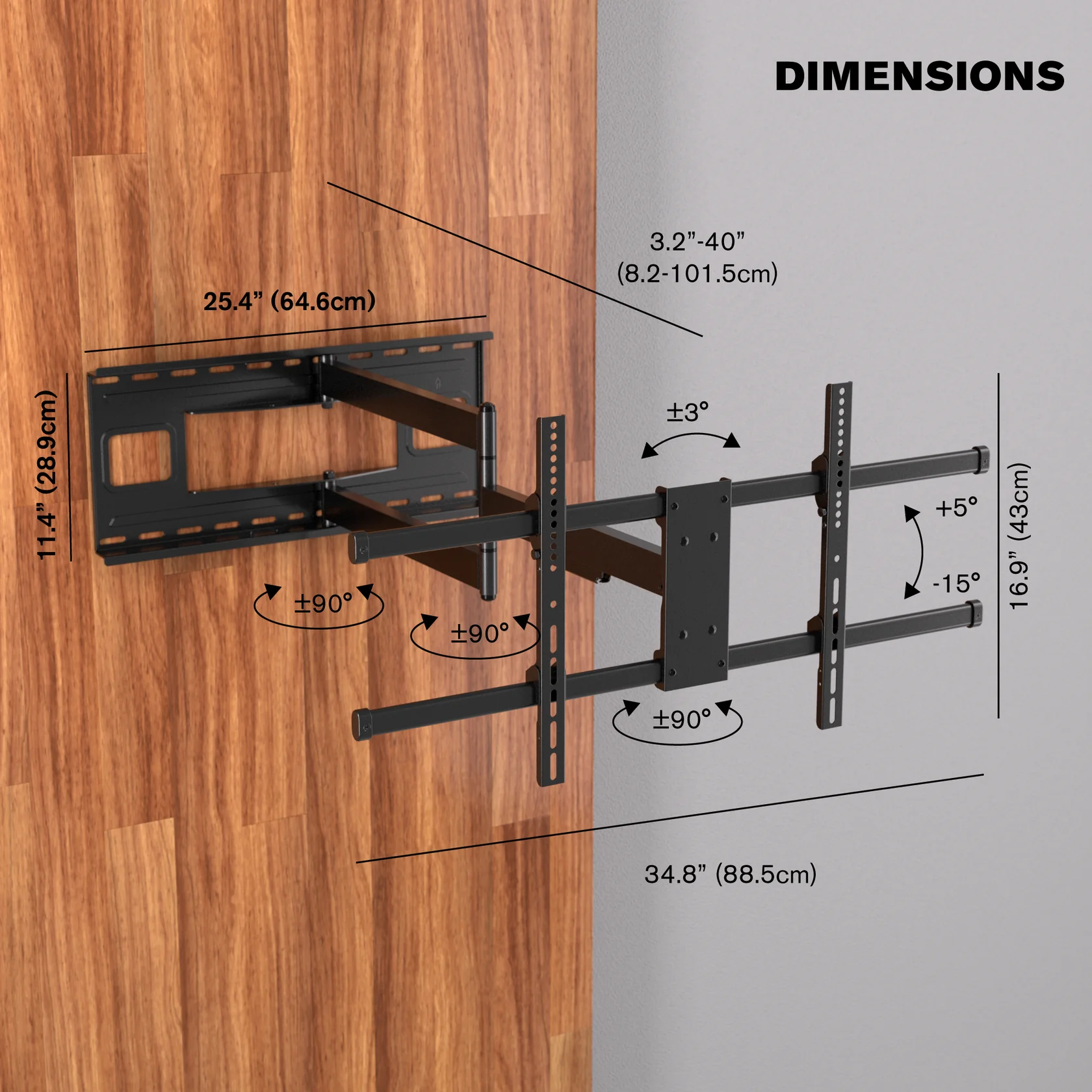 ONE by Promounts OMAXL-6401 32-Inch to 80 Inch Extra-Large Articulating TV Wall Mount