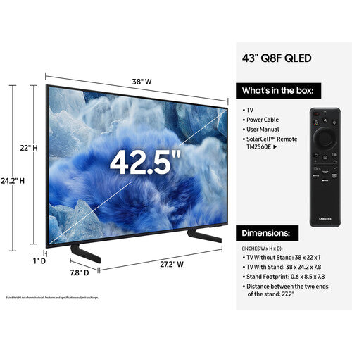 Samsung Q8F Series 43" QLED 4K UHD Smart TV (2025)