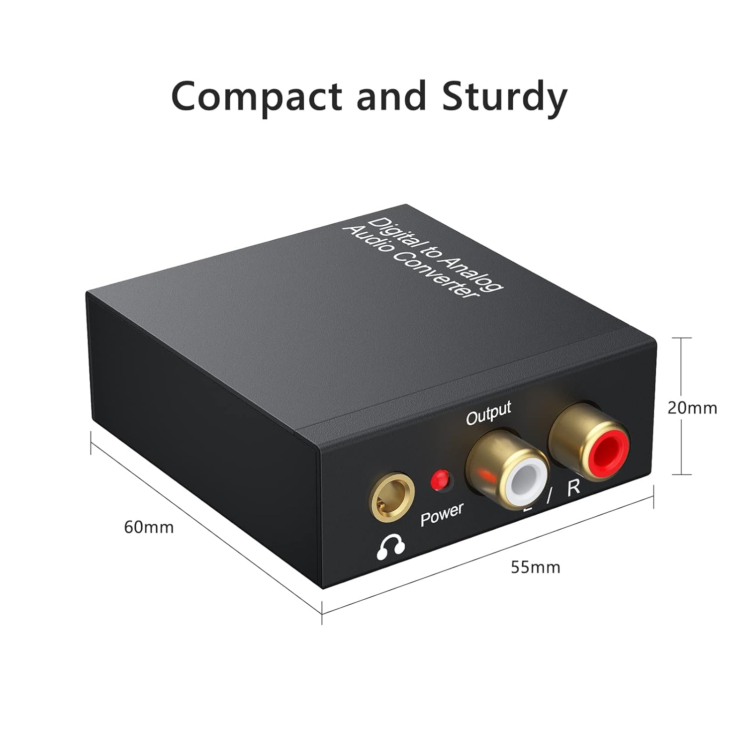 DAC 192KHz Digital to Analog Audio Converter Adapter (Optical to RCA/3.5mm)