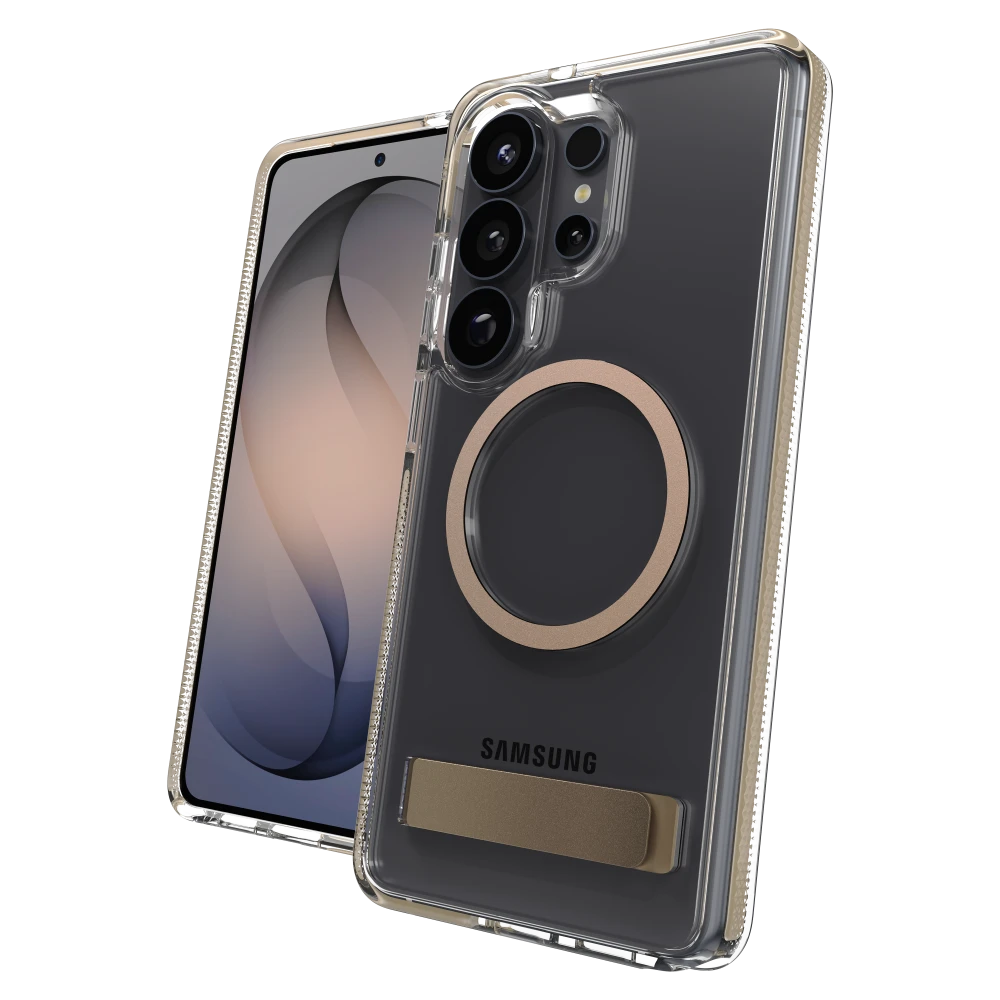 ZAGG - Santa Cruz Snap Case with Kickstand for Samsung Galaxy S26 Ultra - Titanium Gray
