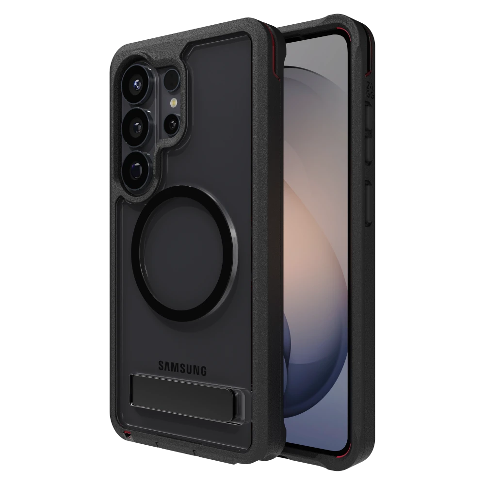 ZAGG - Rainier Snap Case with Kickstand for Samsung Galaxy S26 Ultra - Smoke Black
