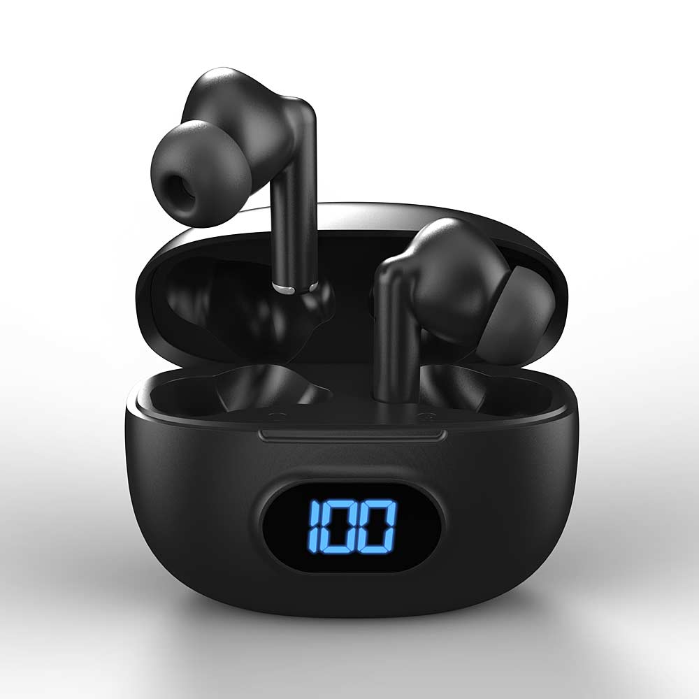 Coby CETW526 True Wireless Earbuds with Charging Case and LCD Indicator
