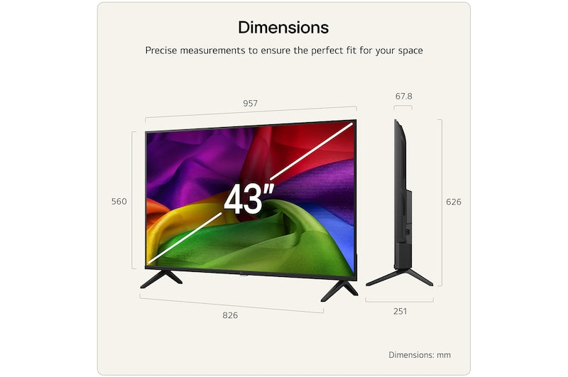 LG 43" NU80 4K Nano UHD AI Smart TV (2026)