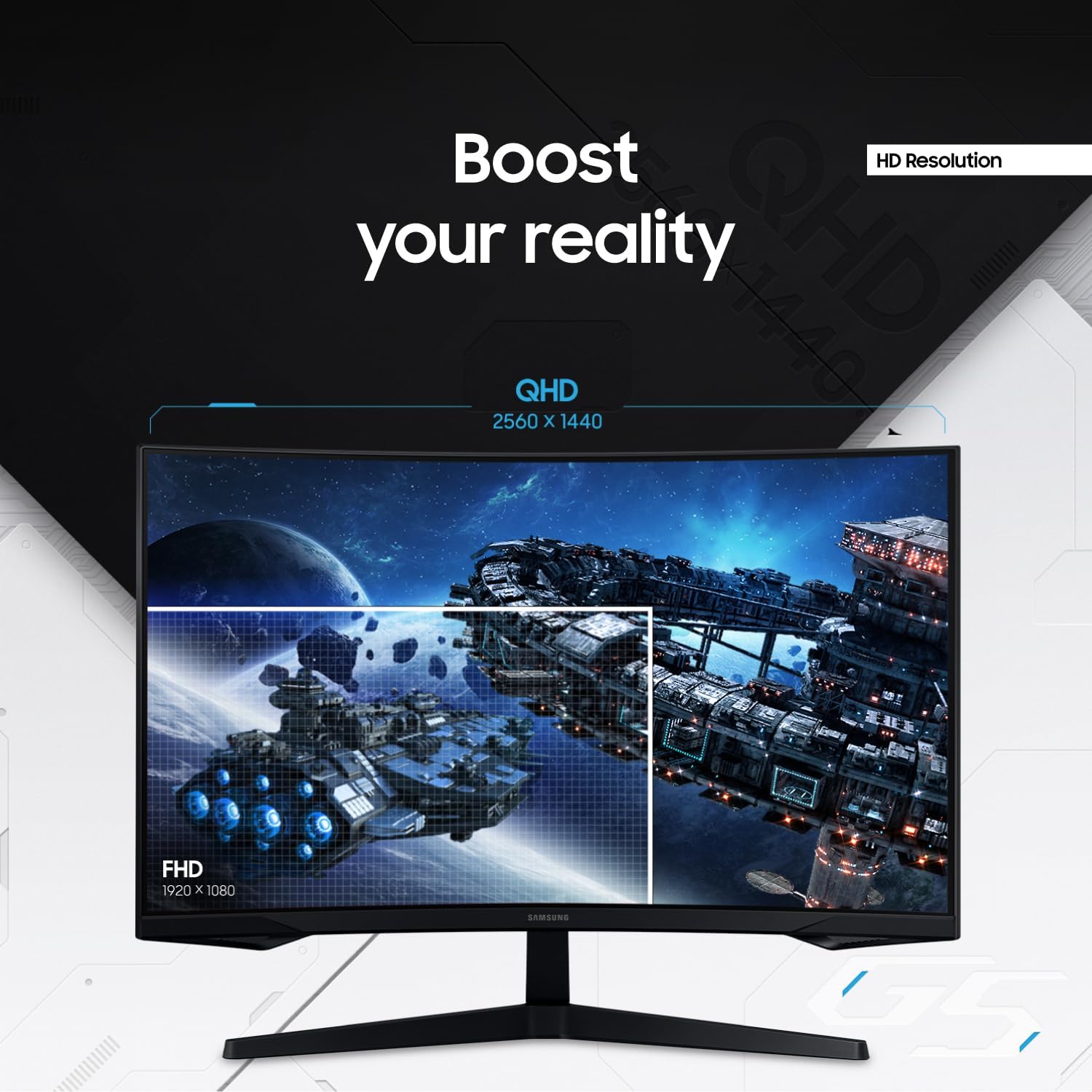 Samsung 32-Inch Odyssey G5 QHD Gaming Monitor with 1000R Curved Screen