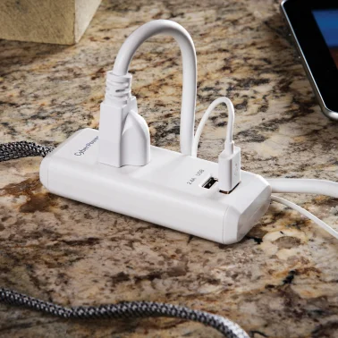 CyberPower GC106U 6FT Reach and Charge Power Strip (1 AC Outlet and 2 USB Ports)