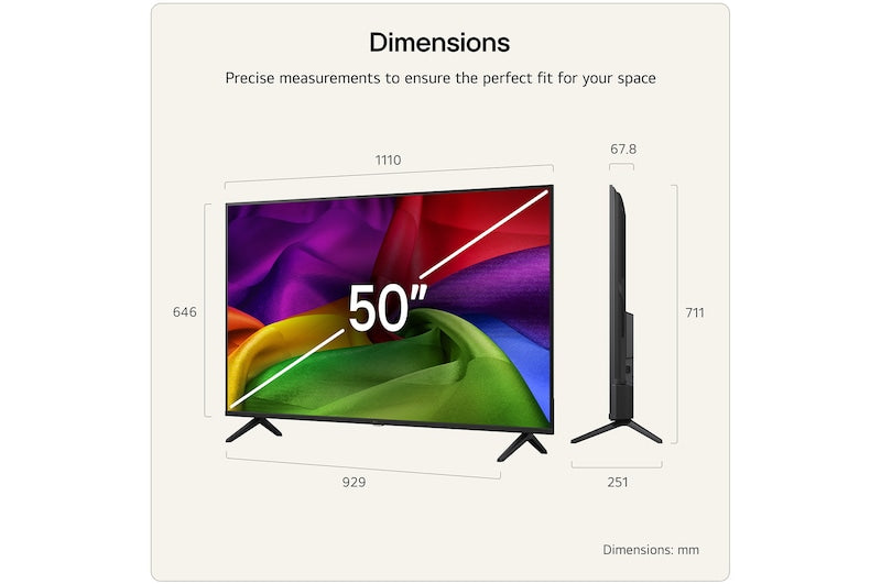 LG 50" NU80 4K Nano UHD AI Smart TV (2026)