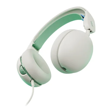 Skullcandy Grom Wired Kids Folding Over-Ear Headphones with Mic (Bone Seafoam)