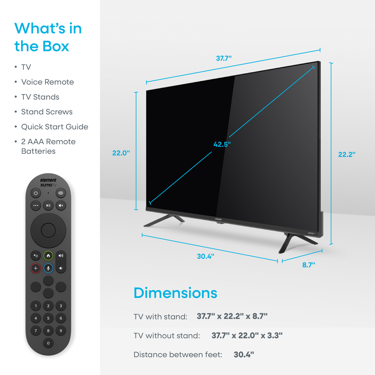 Element 43” 4K UHD HDR Frameless Xumo TV
