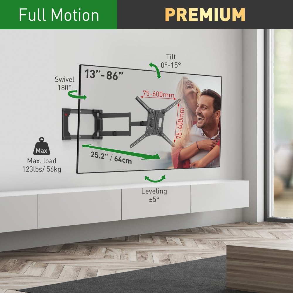 Barkan 4400 13"-86" Full Motion Articulating TV Wall Mount