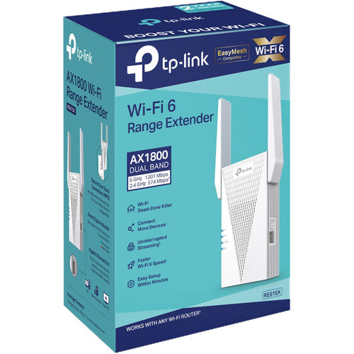 TP-Link RE615X AX1800 Dual-Band Wi-Fi 6 Range Extender