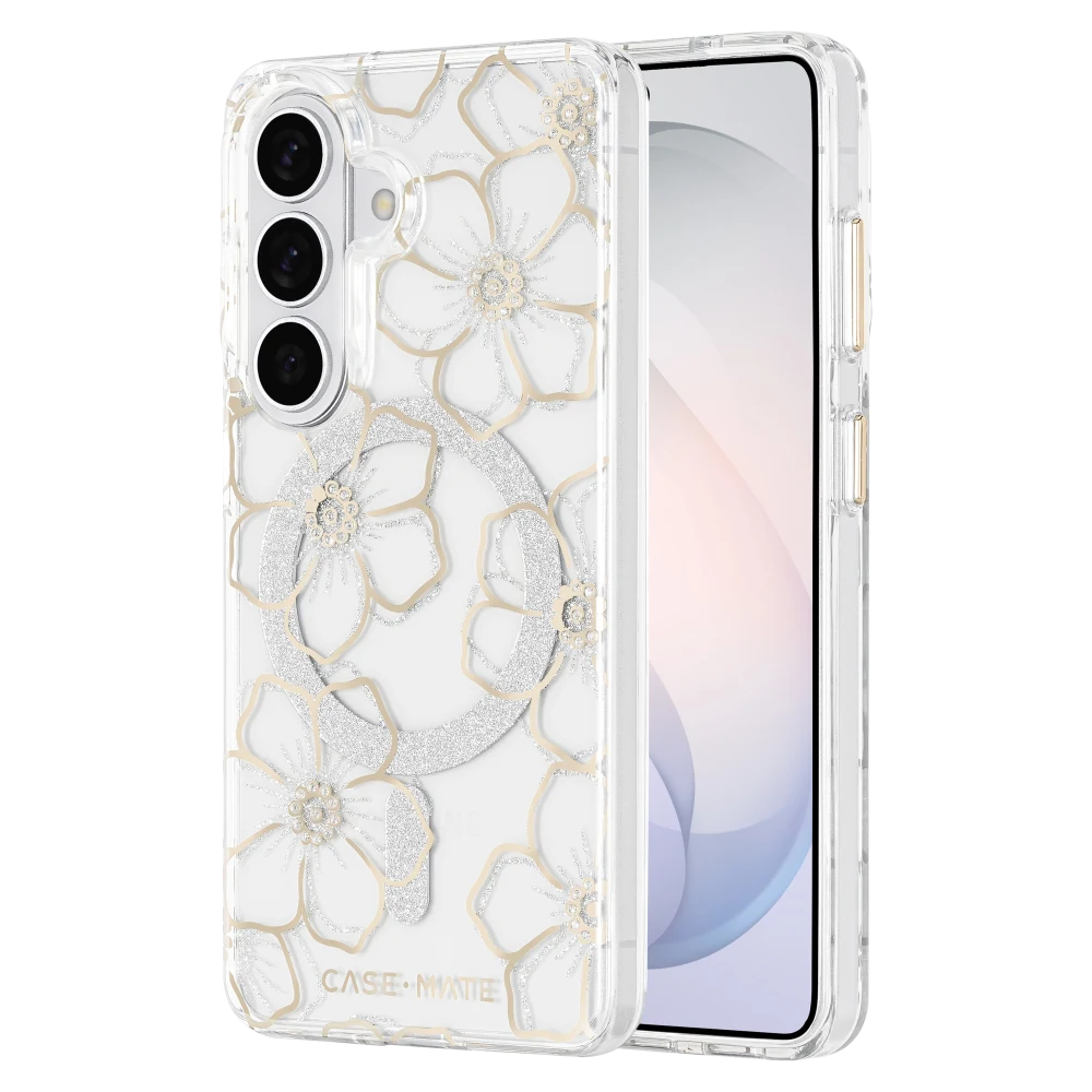 Case-Mate - Floral Gems Case with Magnet for Samsung Galaxy S26 - Gold