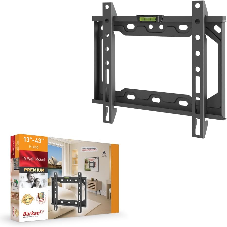 Barkan E202+ 13"-43" Low Profile Auto Locking Fixed TV Wall Mount