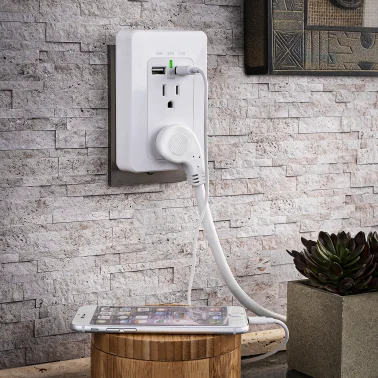 CyberPower MP18HO007 2-AC Outlet and 2-USB Port Grounded Wall Tap (2 Pack)
