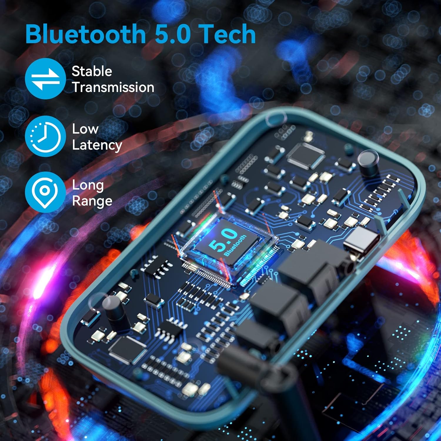 SOOMFON Bluetooth Transmitter for TV 3-in-1 Bluetooth 5.0 Transmitter Receiver for TV