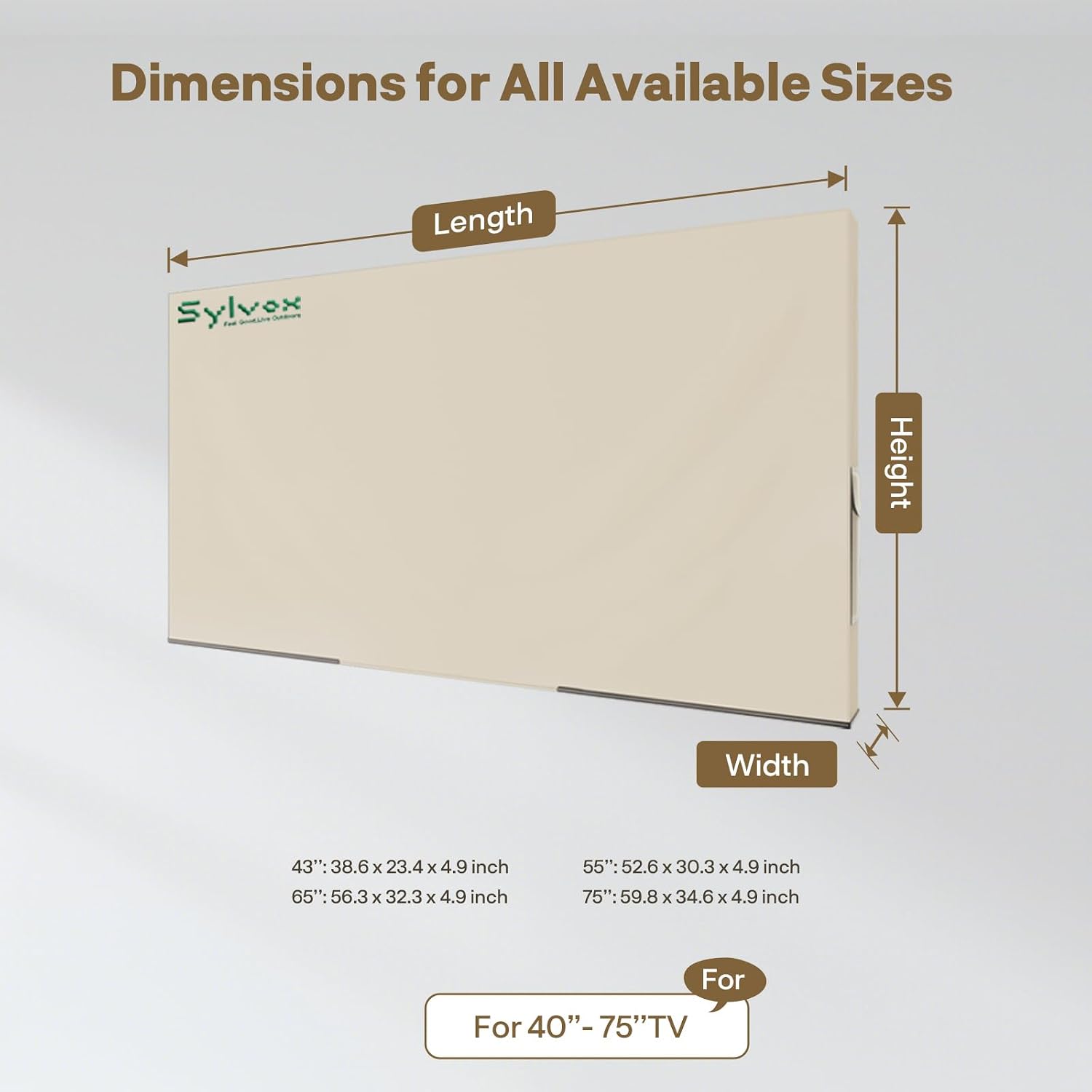 Sylvox Outdoor TV Cover for 40-43 Inch Flat Screen TVs