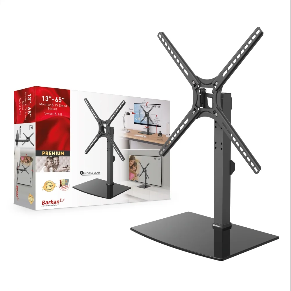 Barkan S320 13"-65" Swivel & Tilt TV Tabletop Stand
